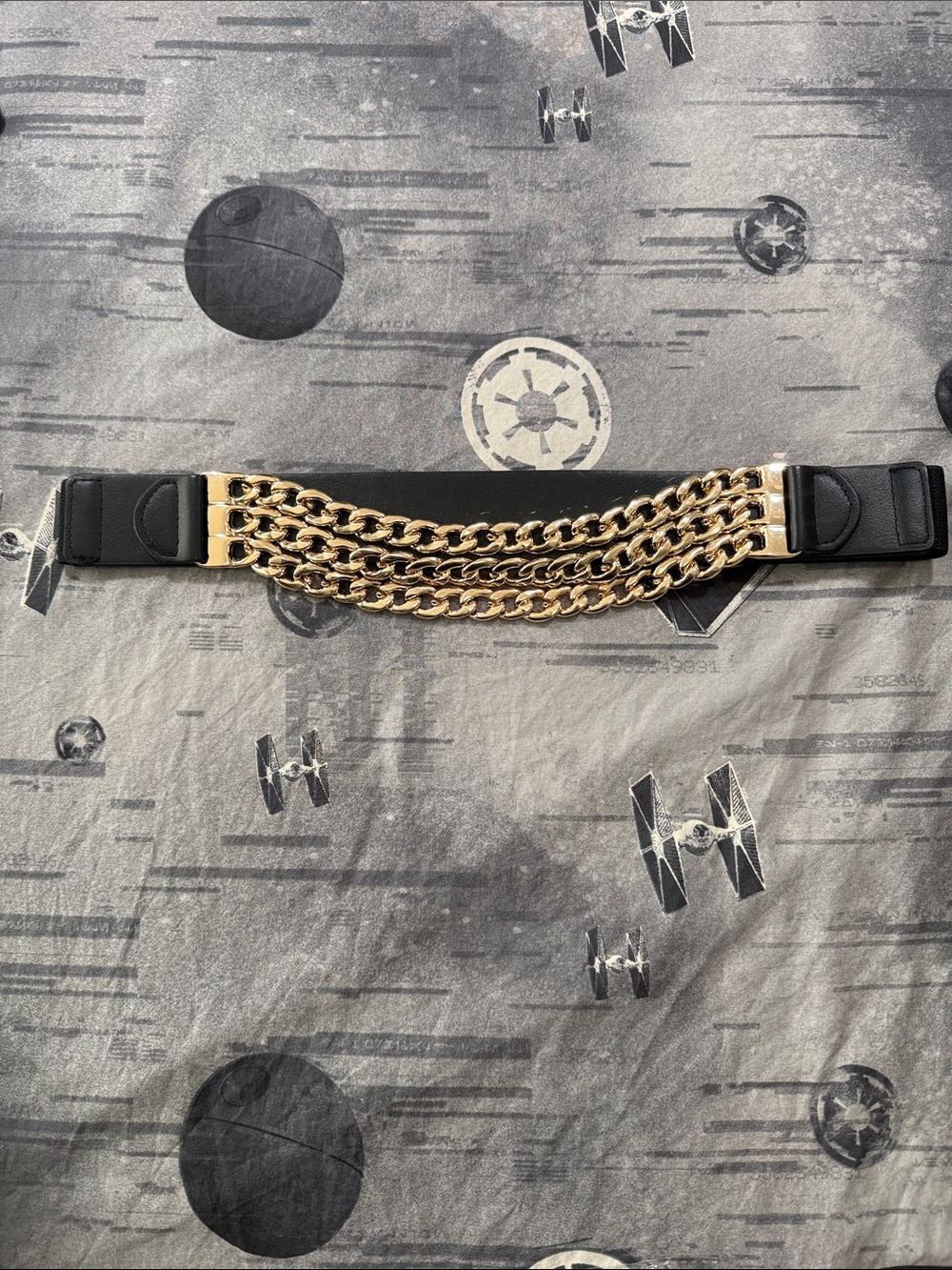 NWOT WAX POETIC CLOTHING VEGAN LEATHER GOLD CHAIN WAIST BELT SZ S-L